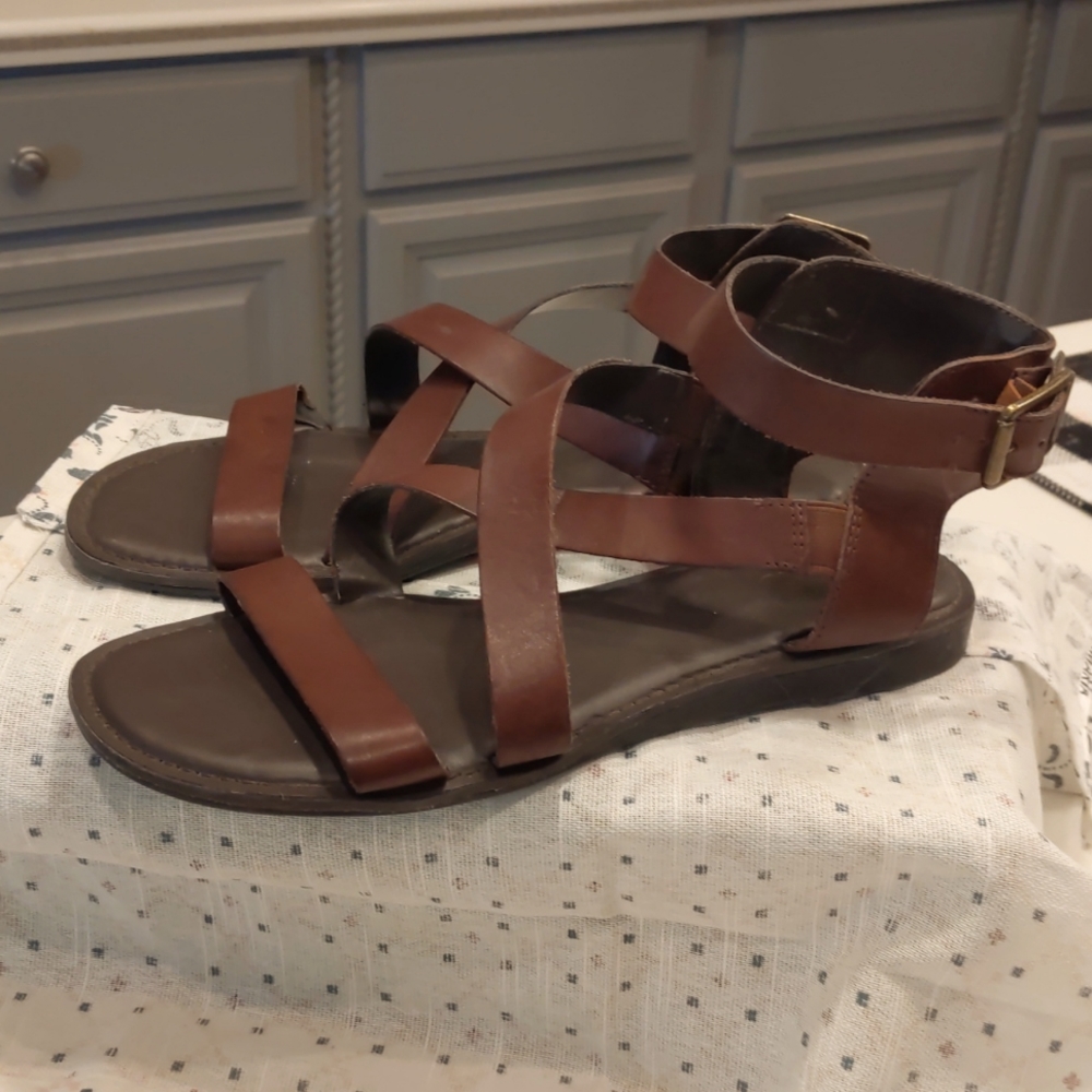 Franco Sarto leather ankle sandals